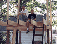 Jeff and Dad building treehouse